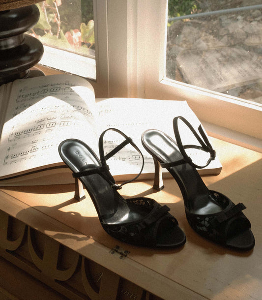 ARIANNA HIGH HEEL -- BLACK LACE