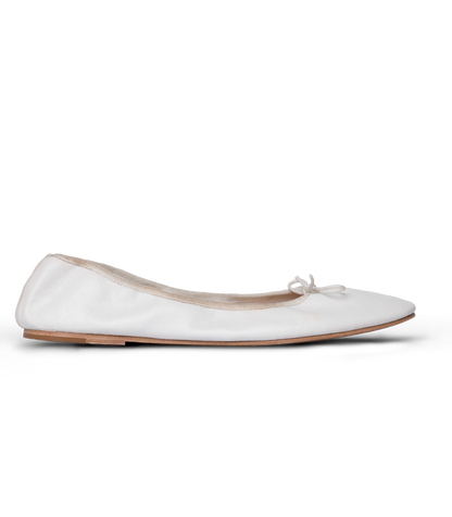 FIFI BALLET FLAT -- WHITE NAPPA