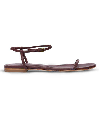SARTENE SANDAL -- DARK CHOCOLATE NAPPA